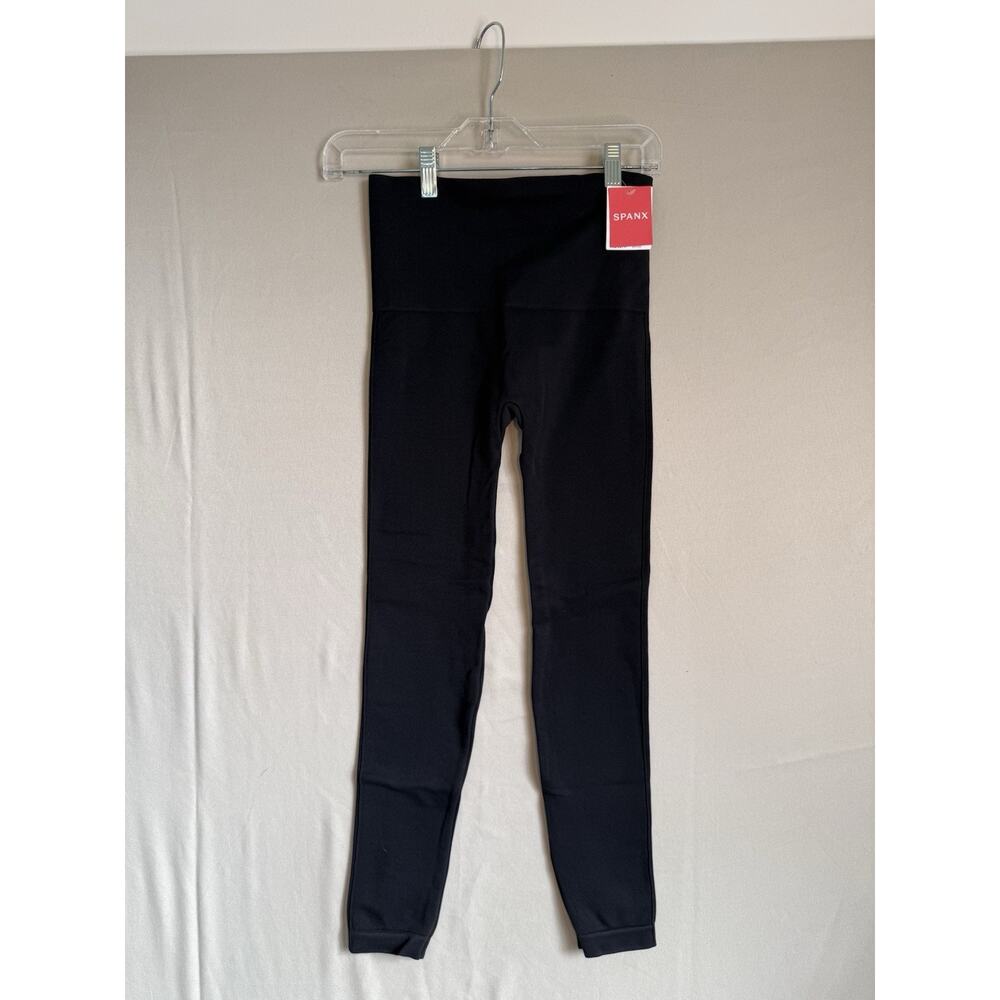 NWT SPANX Look At Me Now Leggings Black High Waist Shaping M Seamless